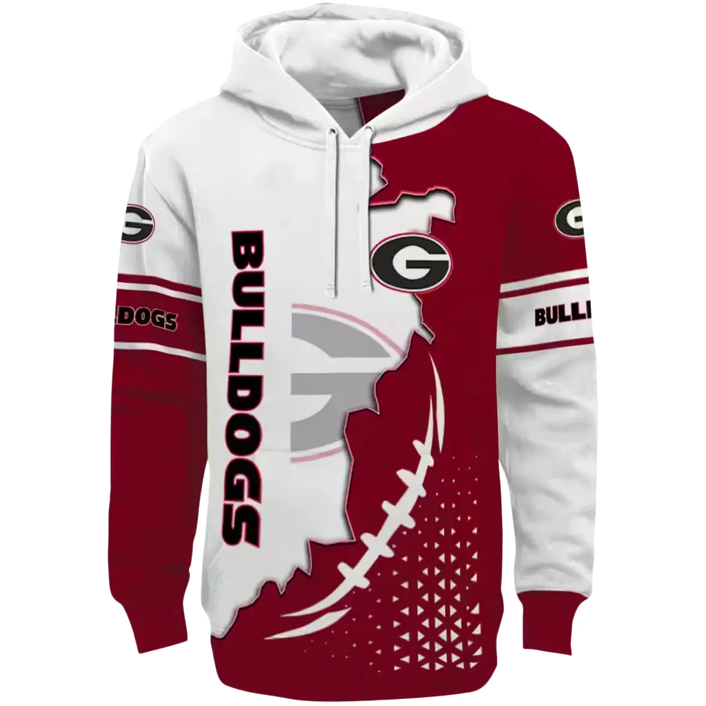 georgia bulldogs triangular pattern red white hoodie best selling georgia bulldogs triangular pattern red white hoodie best selling