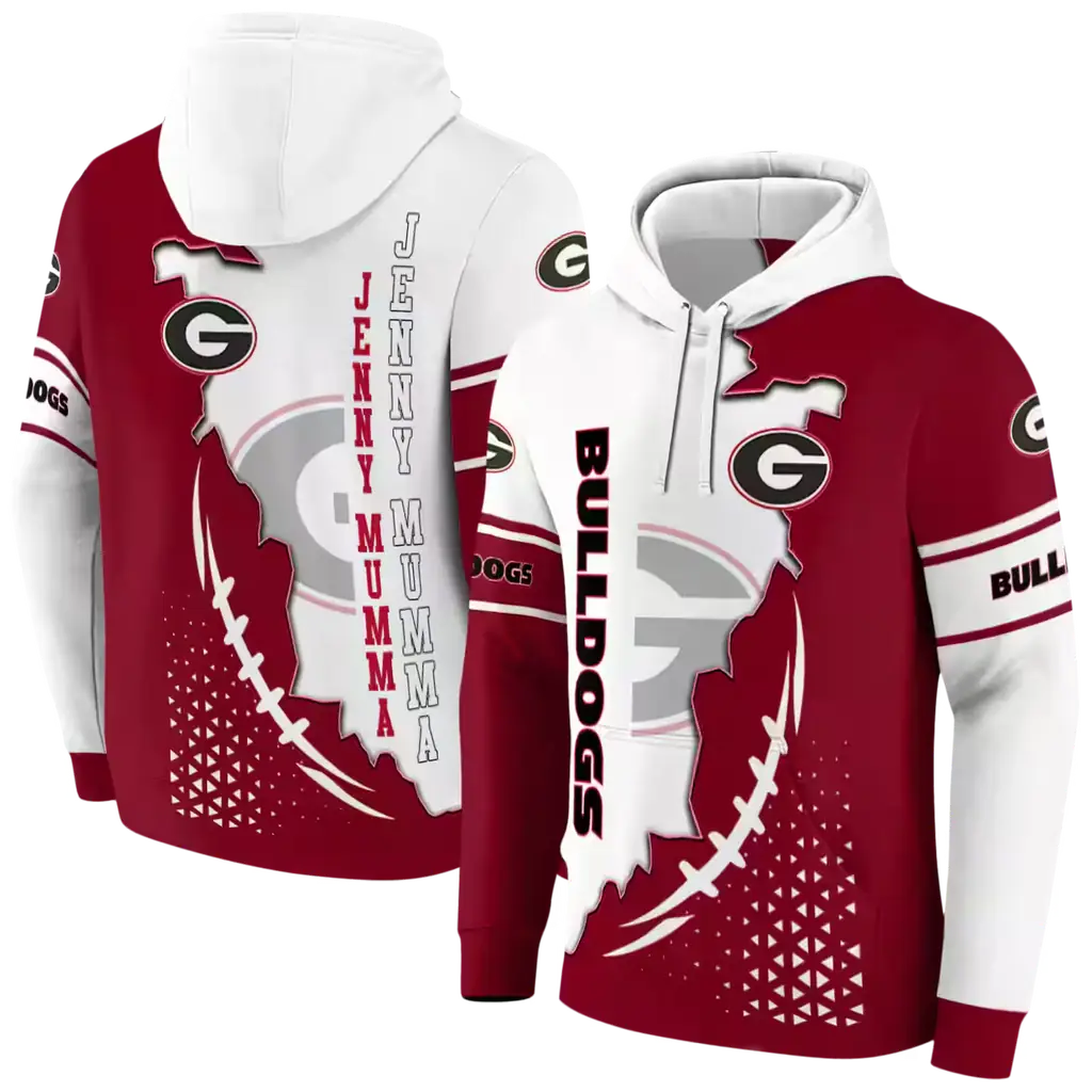 georgia bulldogs triangular pattern red white hoodie fashion forward georgia bulldogs triangular pattern red white hoodie fashion forward