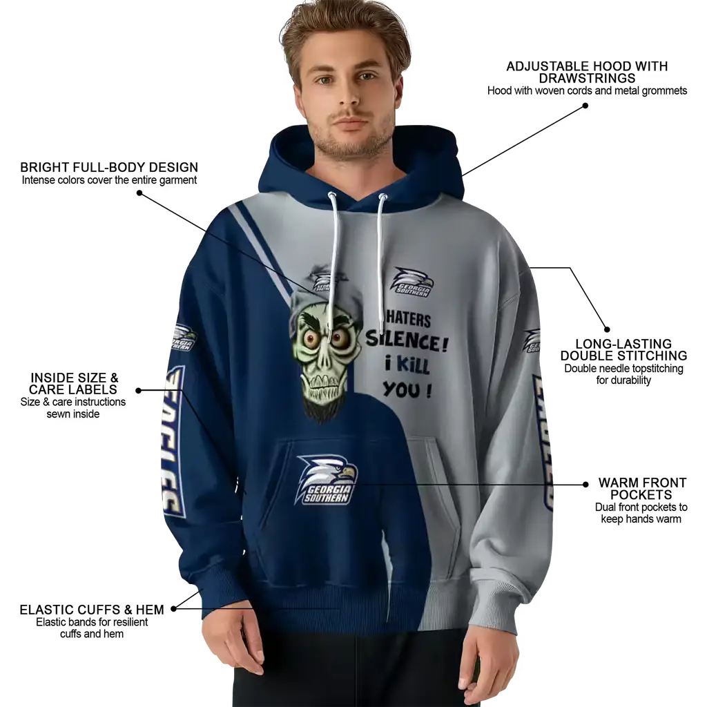 georgia southern eagles achmed skull blue hoodie latest model georgia southern eagles achmed skull blue hoodie latest model