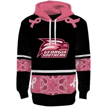 georgia southern eagles awareness ribbon black pink hoodie best selling