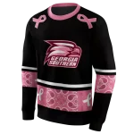 georgia southern eagles awareness ribbon black pink hoodie best selling