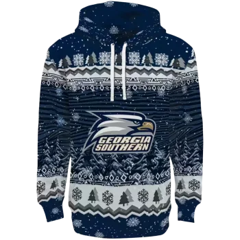 georgia southern eagles christmas trees blue hoodie best selling