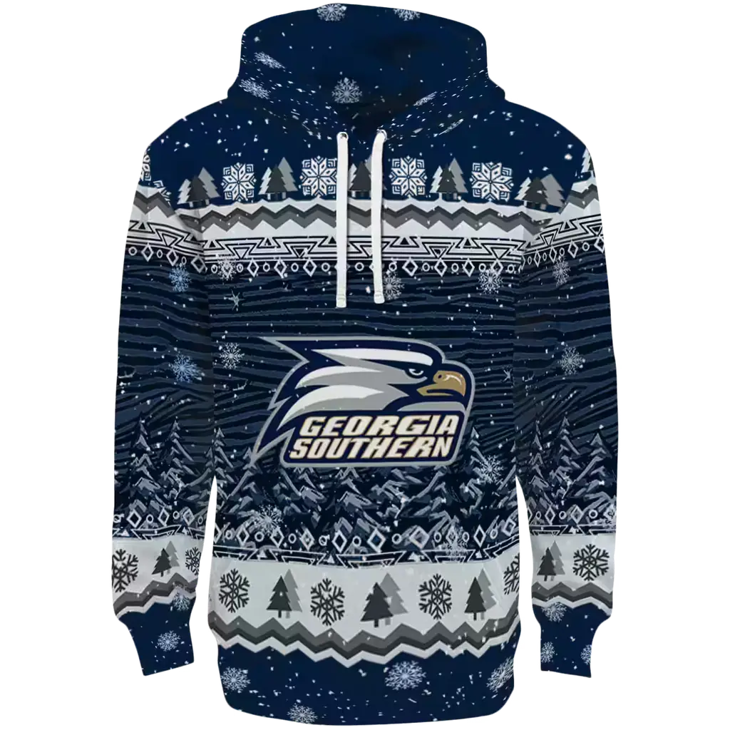 georgia southern eagles christmas trees blue hoodie best selling georgia southern eagles christmas trees blue hoodie best selling