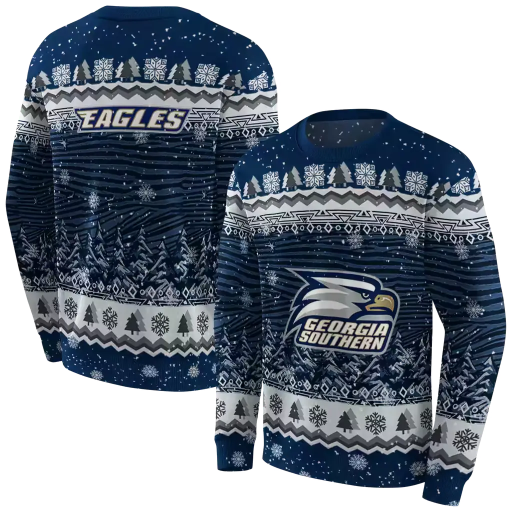 georgia southern eagles christmas trees blue hoodie premium grade georgia southern eagles christmas trees blue hoodie premium grade