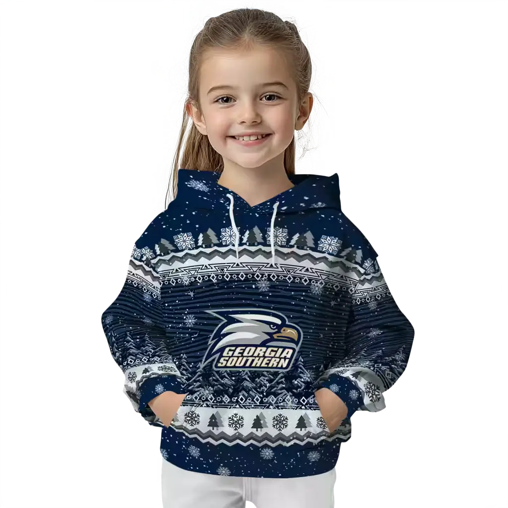 georgia southern eagles christmas trees blue hoodie top rated georgia southern eagles christmas trees blue hoodie top rated