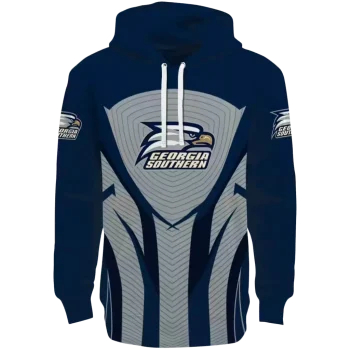 georgia southern eagles concentric lines blue black hoodie best selling