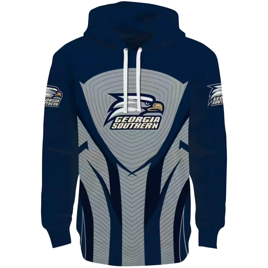 georgia southern eagles concentric lines blue black hoodie best selling georgia southern eagles concentric lines blue black hoodie best selling
