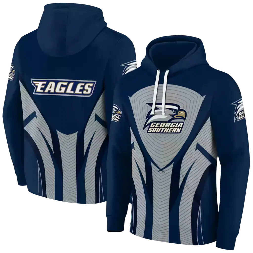 georgia southern eagles concentric lines blue black hoodie fashion forward georgia southern eagles concentric lines blue black hoodie fashion forward