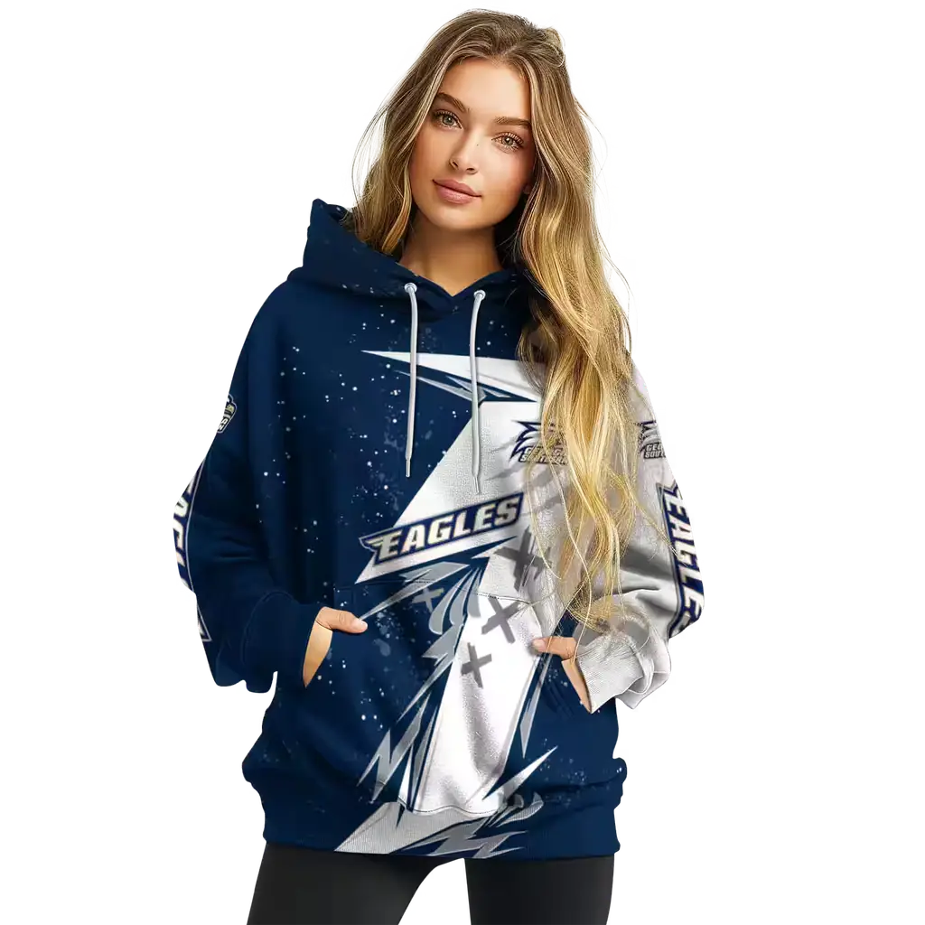 georgia southern eagles dynamic slash blue white hoodie high quality georgia southern eagles dynamic slash blue white hoodie high quality