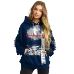 georgia southern eagles football heartbeat blue hoodie best selling