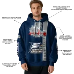georgia southern eagles football heartbeat blue hoodie best selling