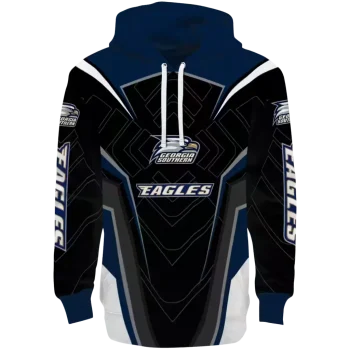 georgia southern eagles futuristic pattern blue black hoodie best selling