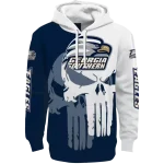 georgia southern eagles graphic punisher blue white hoodie best selling