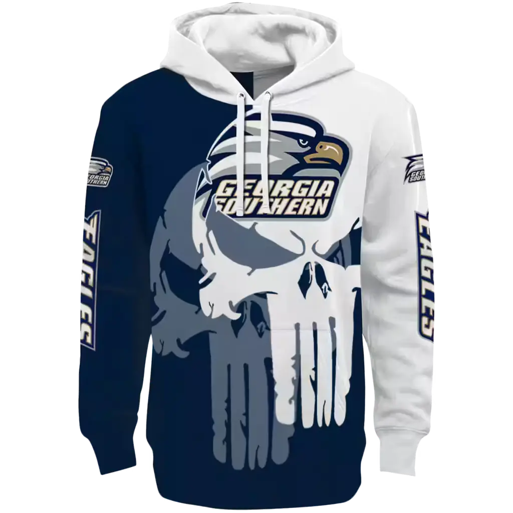 georgia southern eagles graphic punisher blue white hoodie best selling georgia southern eagles graphic punisher blue white hoodie best selling