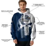 georgia southern eagles graphic punisher blue white hoodie best selling