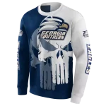 georgia southern eagles graphic punisher blue white hoodie best selling