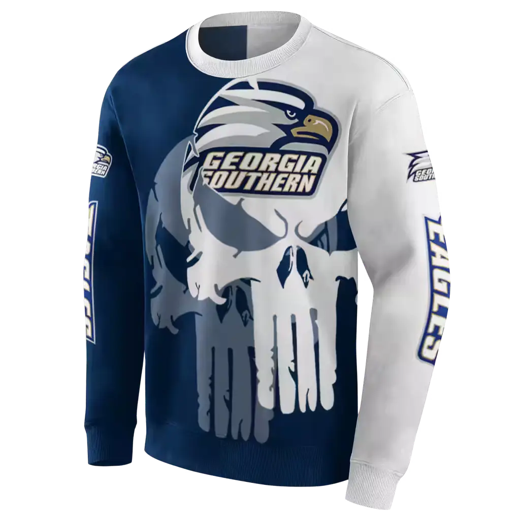 georgia southern eagles graphic punisher blue white hoodie new arrival georgia southern eagles graphic punisher blue white hoodie new arrival