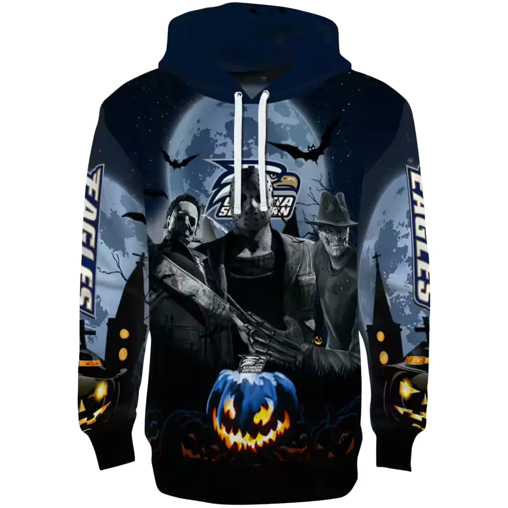 georgia southern eagles halloween vibes blue black hoodie best selling georgia southern eagles halloween vibes blue black hoodie best selling