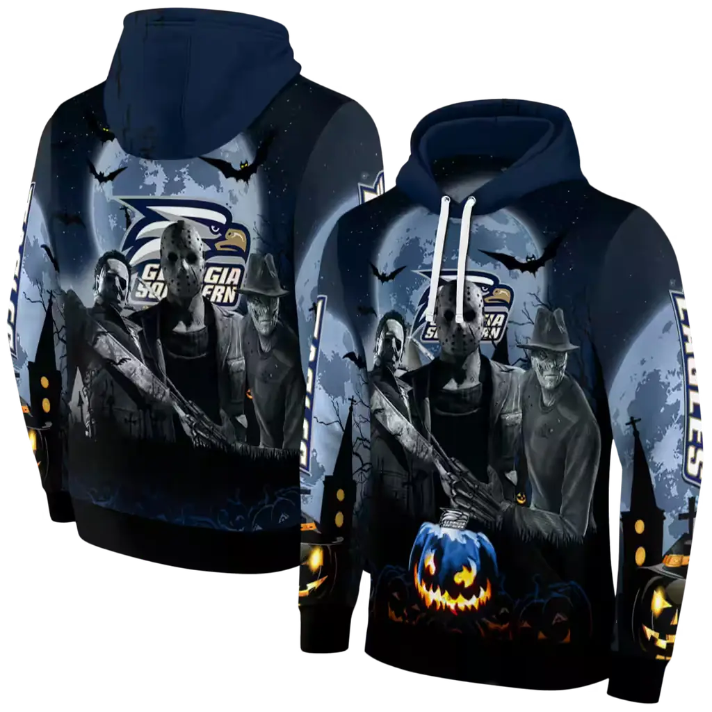 georgia southern eagles halloween vibes blue black hoodie fashion forward georgia southern eagles halloween vibes blue black hoodie fashion forward