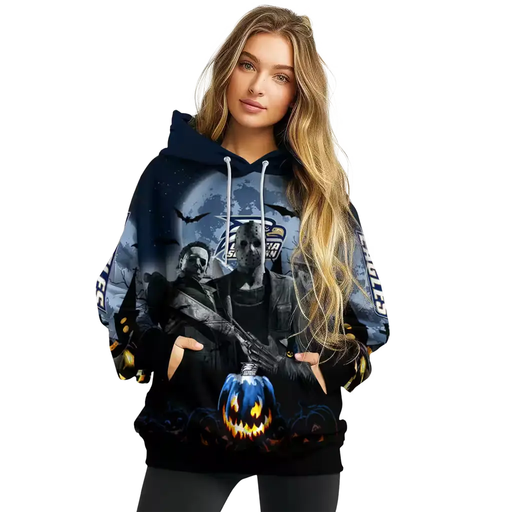 georgia southern eagles halloween vibes blue black hoodie high quality georgia southern eagles halloween vibes blue black hoodie high quality