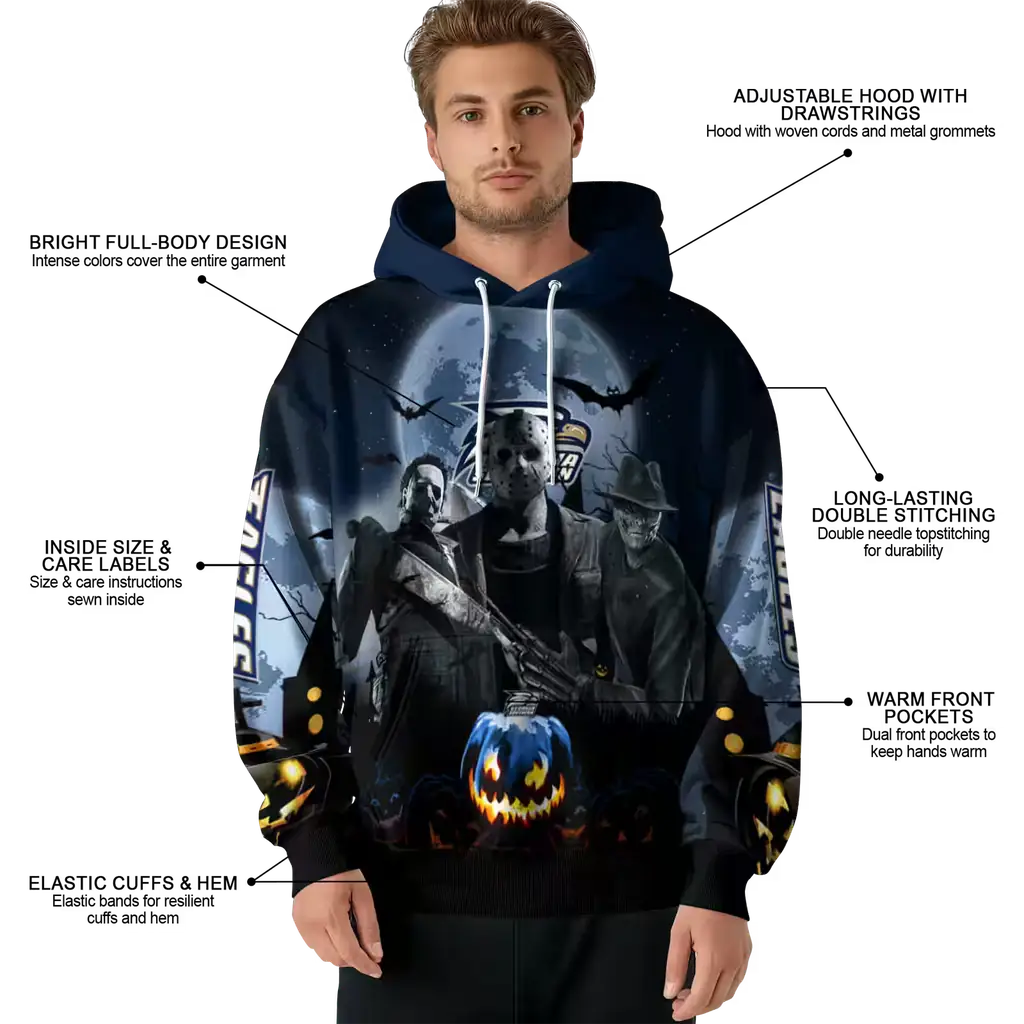 georgia southern eagles halloween vibes blue black hoodie latest model georgia southern eagles halloween vibes blue black hoodie latest model