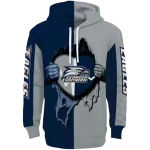 georgia southern eagles heartbeat graphic blue hoodie best selling