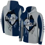 georgia southern eagles heartbeat graphic blue hoodie best selling