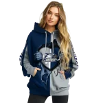 georgia southern eagles heartbeat graphic blue hoodie best selling