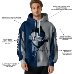 georgia southern eagles heartbeat graphic blue hoodie best selling