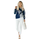 georgia southern eagles heartbeat graphic blue hoodie best selling