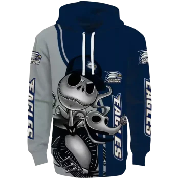 georgia southern eagles jack skellington blue hoodie best selling