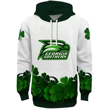 georgia southern eagles lucky motif white green hoodie best selling