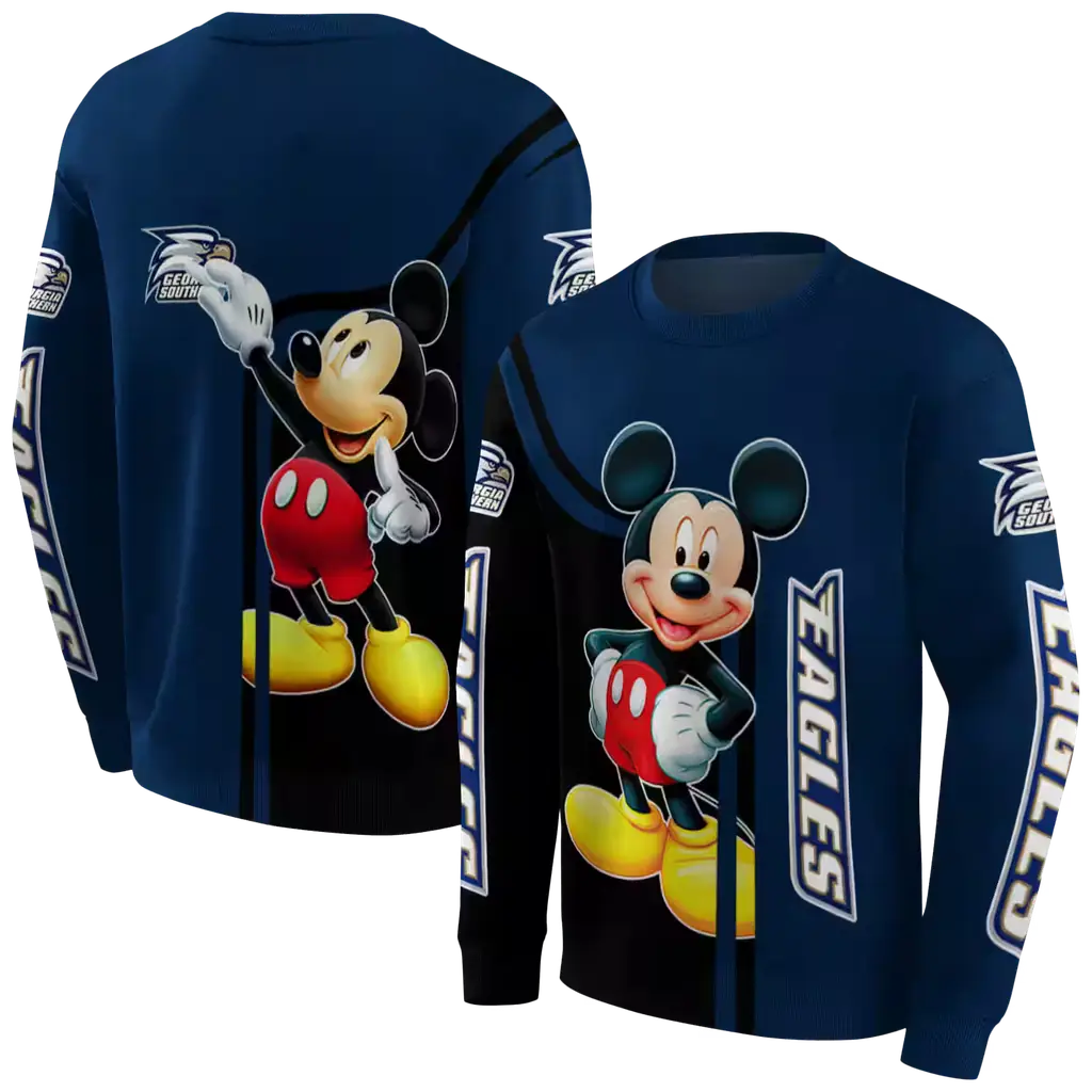 georgia southern eagles mickey mouse blue black hoodie premium grade georgia southern eagles mickey mouse blue black hoodie premium grade