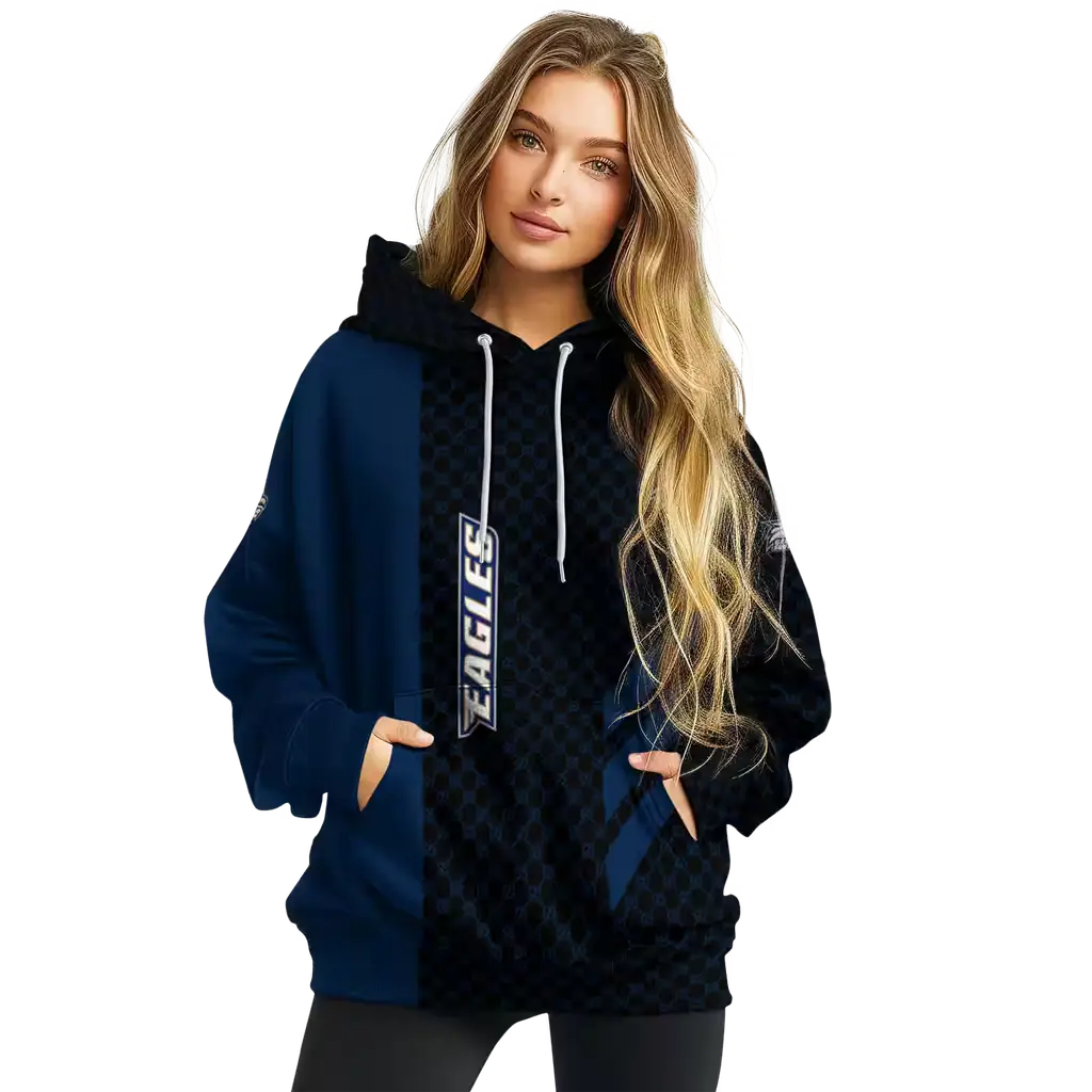 georgia southern eagles monogram pattern blue hoodie high quality georgia southern eagles monogram pattern blue hoodie high quality