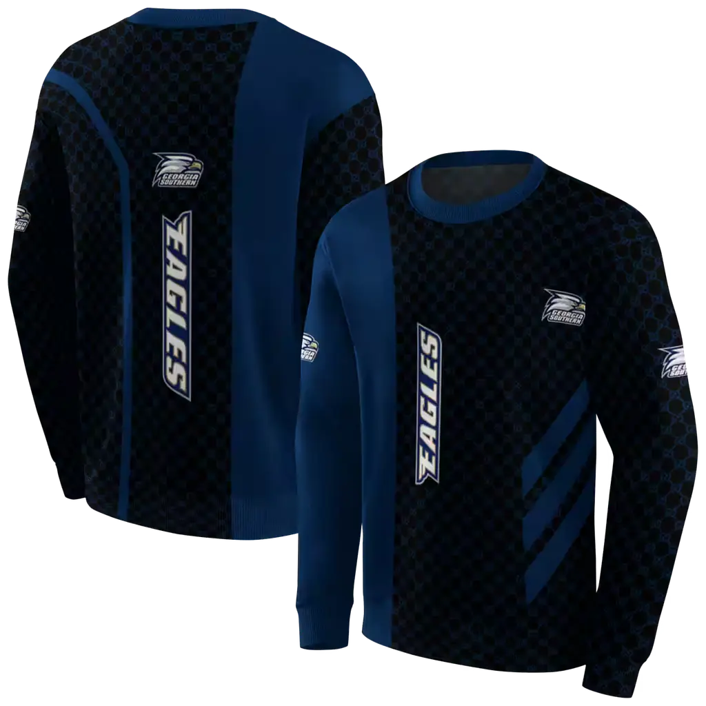 georgia southern eagles monogram pattern blue hoodie premium grade georgia southern eagles monogram pattern blue hoodie premium grade