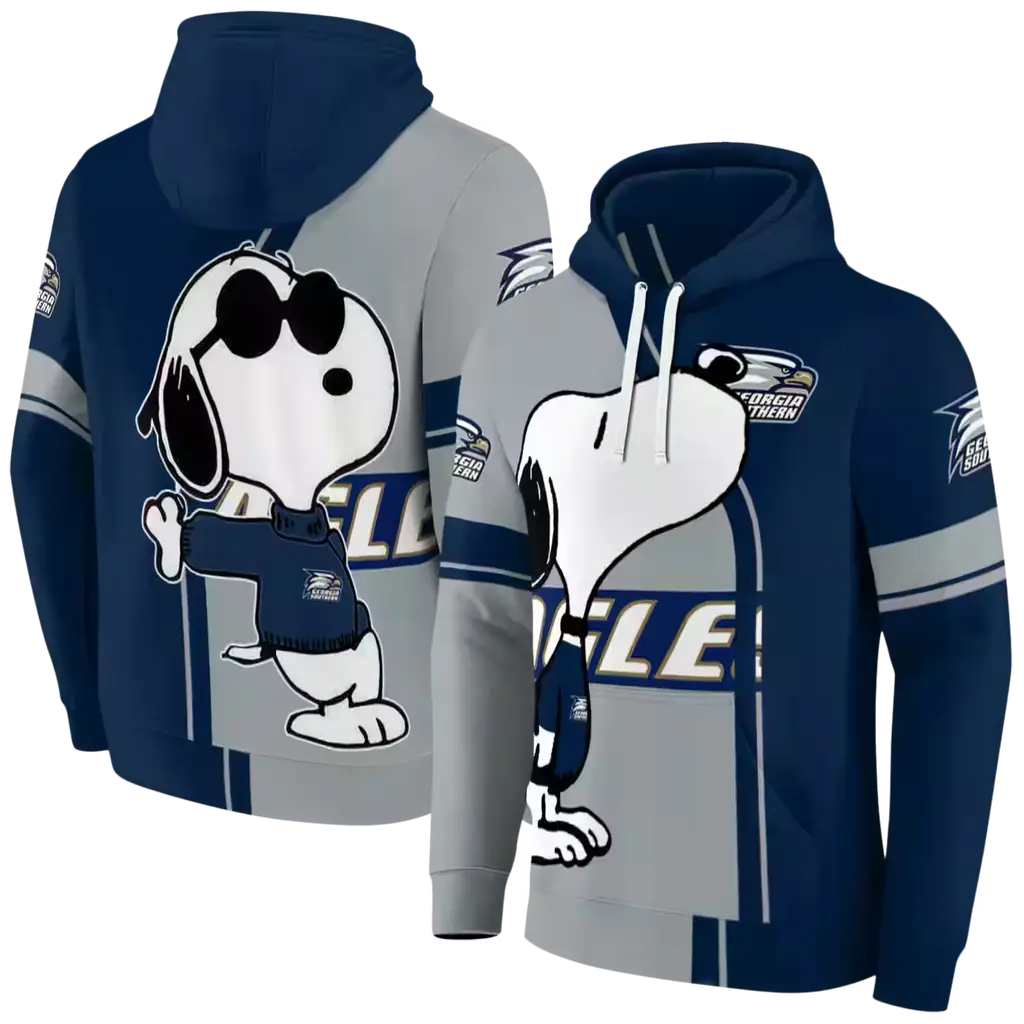 georgia southern eagles playful snoopy blue hoodie fashion forward georgia southern eagles playful snoopy blue hoodie fashion forward