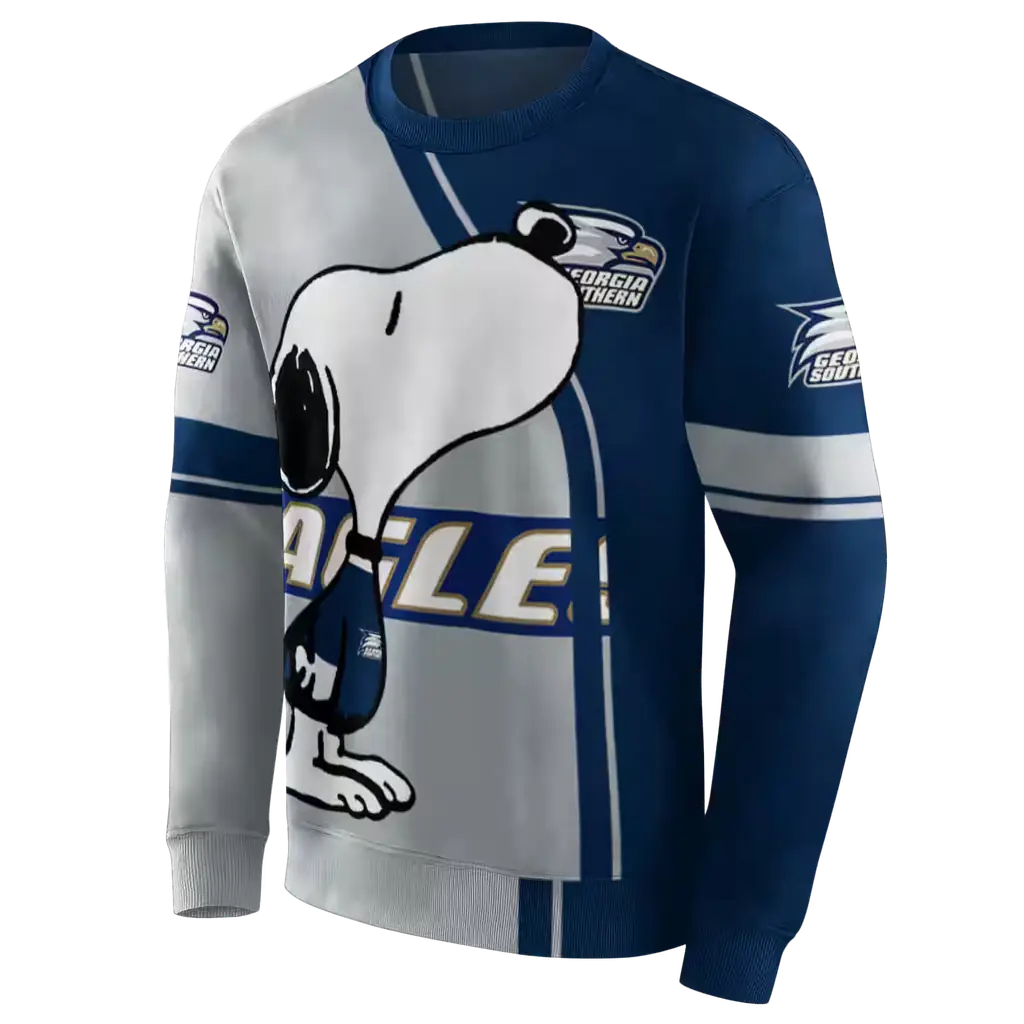 georgia southern eagles playful snoopy blue hoodie new arrival georgia southern eagles playful snoopy blue hoodie new arrival