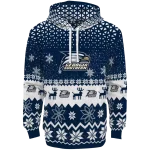 georgia southern eagles reindeer motif blue hoodie best selling