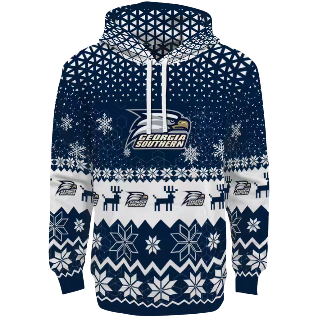 georgia southern eagles reindeer motif blue hoodie best selling georgia southern eagles reindeer motif blue hoodie best selling