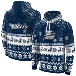 georgia southern eagles reindeer motif blue hoodie best selling