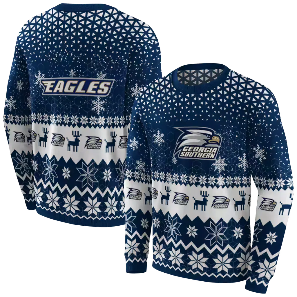 georgia southern eagles reindeer motif blue hoodie premium grade georgia southern eagles reindeer motif blue hoodie premium grade