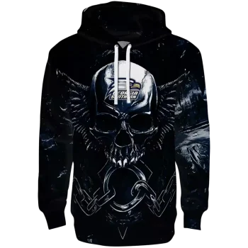 georgia southern eagles skull artwork blue black hoodie best selling