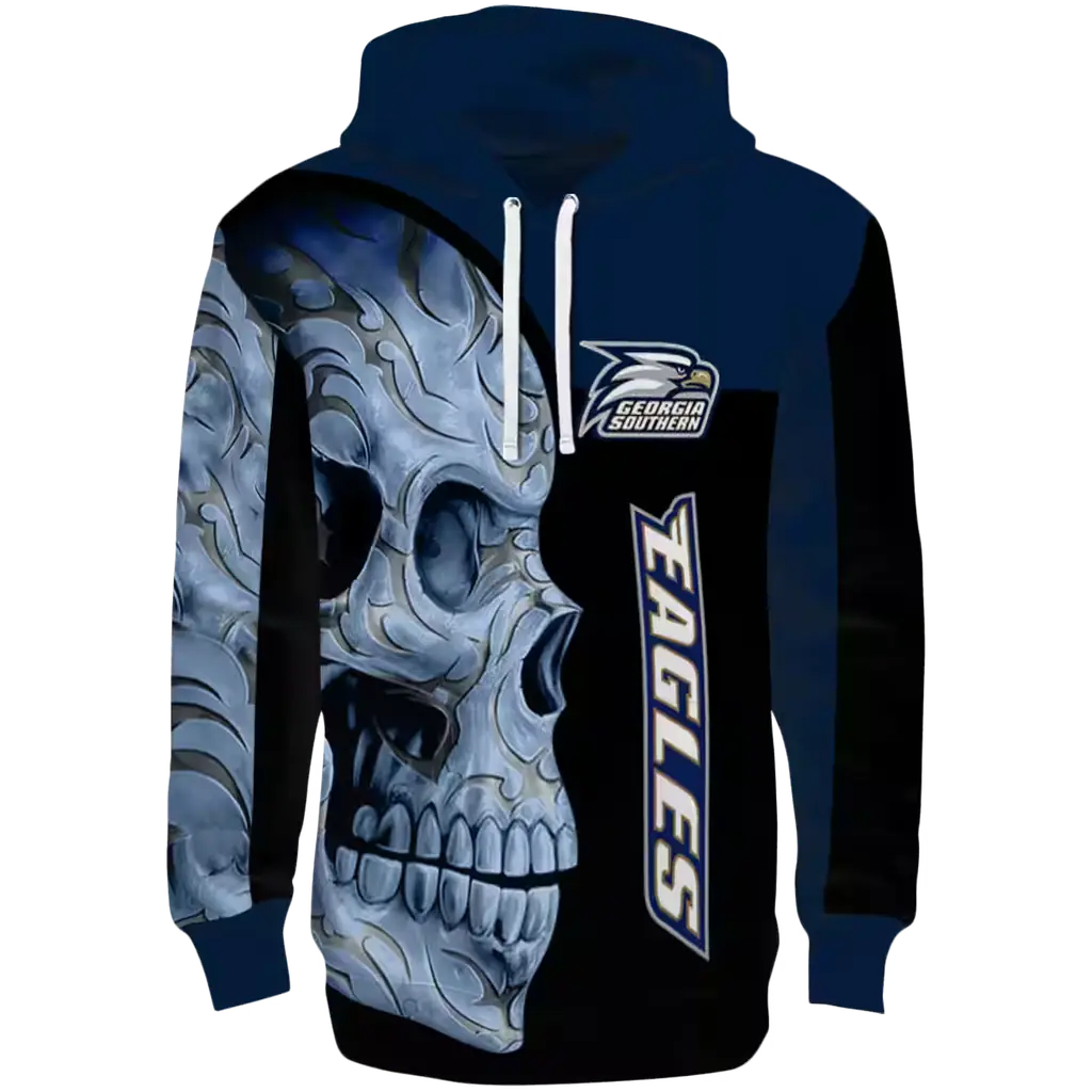 georgia southern eagles skull motif blue black hoodie best selling georgia southern eagles skull motif blue black hoodie best selling