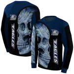 georgia southern eagles skull motif blue black hoodie best selling