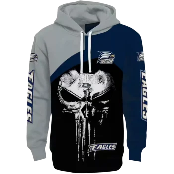 georgia southern eagles skull punisher grey black hoodie best selling