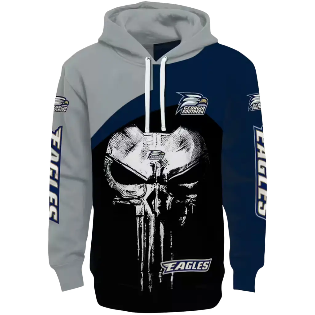 georgia southern eagles skull punisher grey black hoodie best selling georgia southern eagles skull punisher grey black hoodie best selling