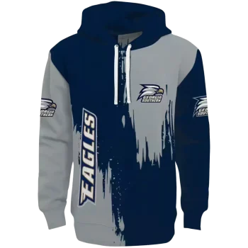 georgia southern eagles splatter effect blue hoodie best selling