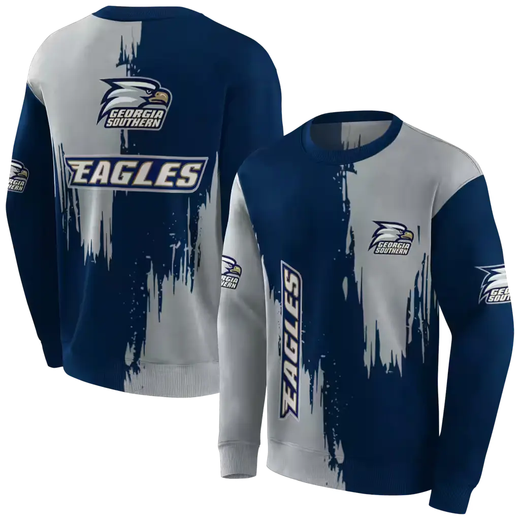 georgia southern eagles splatter effect blue hoodie premium grade georgia southern eagles splatter effect blue hoodie premium grade