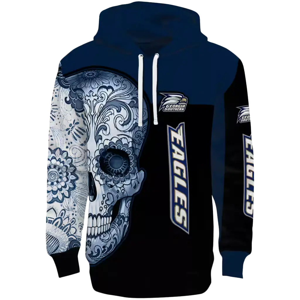 georgia southern eagles sugar skull blue black hoodie best selling georgia southern eagles sugar skull blue black hoodie best selling