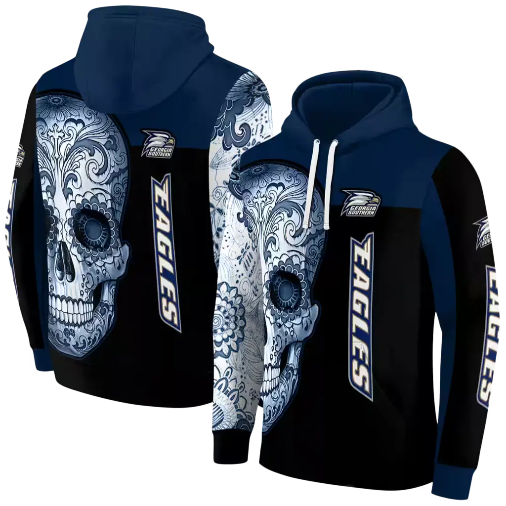 georgia southern eagles sugar skull blue black hoodie fashion forward georgia southern eagles sugar skull blue black hoodie fashion forward